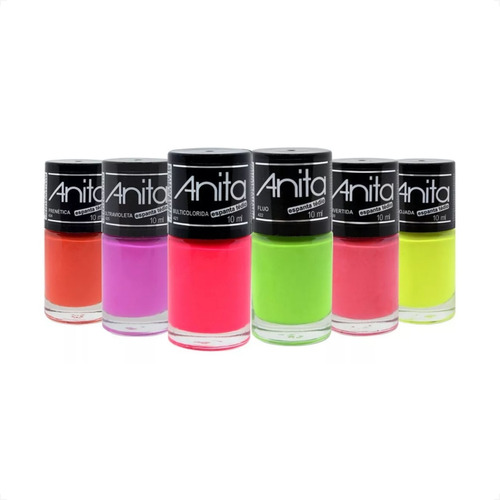 Esmalte Anita Espanta Tédio Coleção Completa 6 Unidades 10ml Cor Multicores