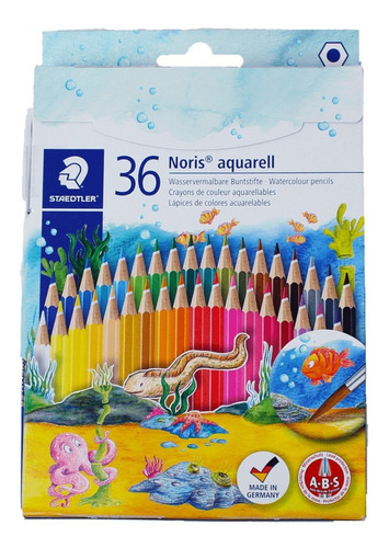 Lapis Aquarelável Staetler Noris Club 36 Cores Com Pincel