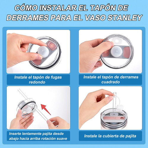 Set 12 Tapones Silicona Antiderrame Para Stanley Straw 2.0