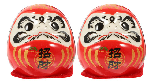 Mini Muñecos De La Fortuna Japoneses Daruma De Porcelana, 2