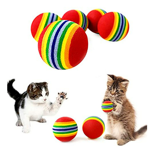 Juguete - Pet Show 50pcs 1.38  Red Rainbow Cat Toy Balls Sof