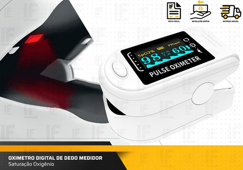 Oximetro Digital De Dedo Medidor Pulso Saturação De Oxigênio