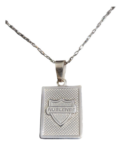 Collar Cadena Futbol Ñublense Rectangulo Plata 925 + Caja