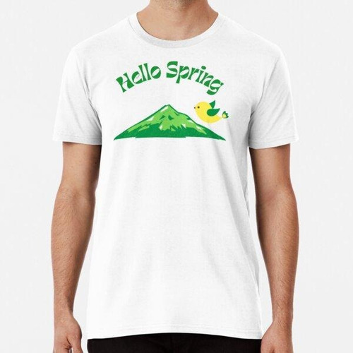 Remera Camiseta Clásica Hello Spring Bird Algodon Premium 