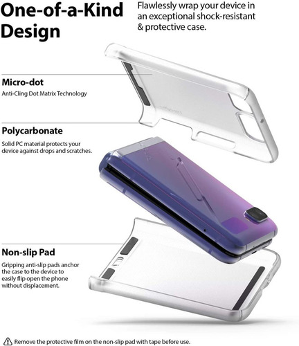 Imagen 6 de 8 de Funda Galaxy Z Flip Ringke Slim 100% Original Rigida Tpu