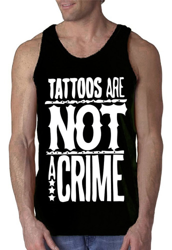 Camisilla Hombre Esqueleto  Algodon Tattoos Are Not A Crime