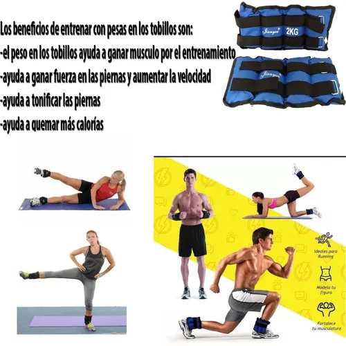 Combo Tobilleras Pesas Par 1kg 2kg 3kg Kit 3 Bandas Elastica