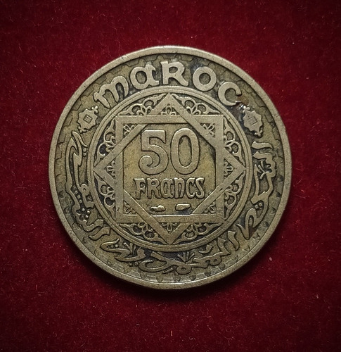 Moneda 50 Francos Marruecos 1952 Km Y 51 
