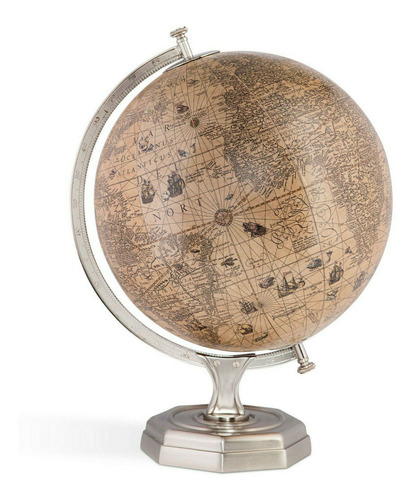 Jodocus Hondius 1627 World Globe Pewter Finish Stand 17  Ccj