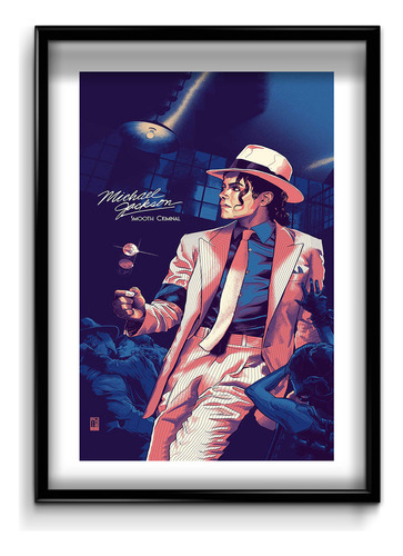 Cuadro Michael Jackson Smooth 20x30 (marco+lámina+vidrio)