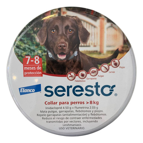 Collar Antipulgas Seresto 7-8 Meses Perros Mas De 8kg Verde