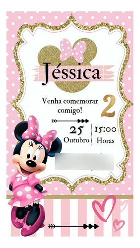 Convite Digital Escolha O Seu Envio Imediato Minnie