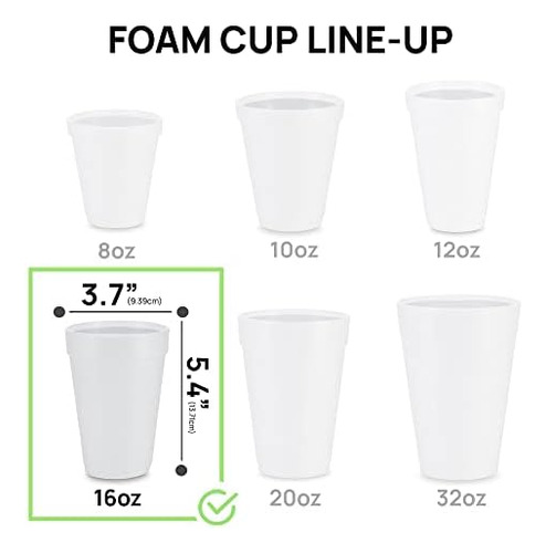 Vasos De Espuma Desechables De 16 Onzas (paquete De 50), Vas