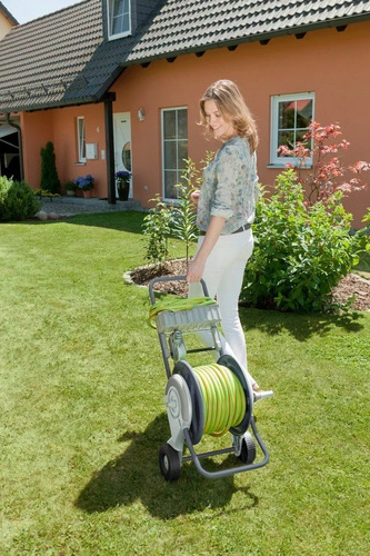 Carro Portamangueras Rehau + Manguera 3/4 X 25 Mts Aquaflex