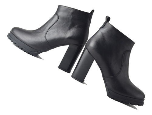 Imagen 8 de 10 de Botas Botitas Cuero Mujer Taco - Maca - Ferraro