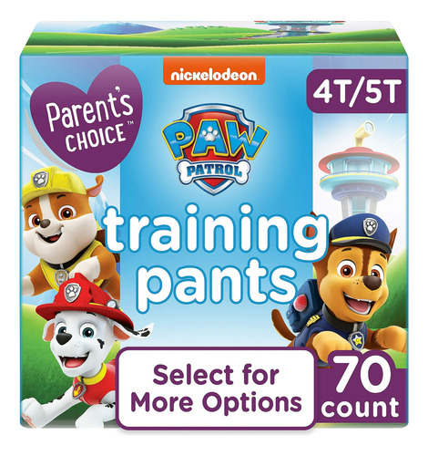 Parent's Choice Pañales De Entrenamiento Paw Patrol Niño Género Niños Talla 4t - 5t