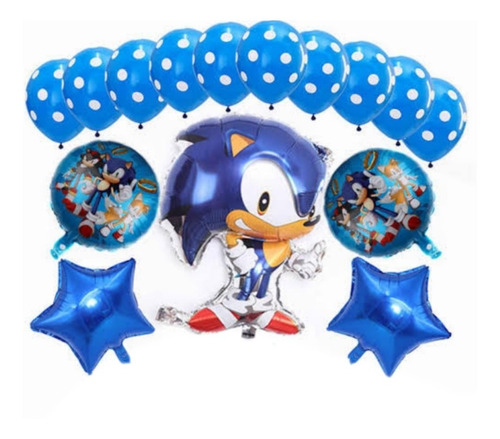 Sonic Globo Metálico Bouquet Decoración Cumpleaños Fiesta 