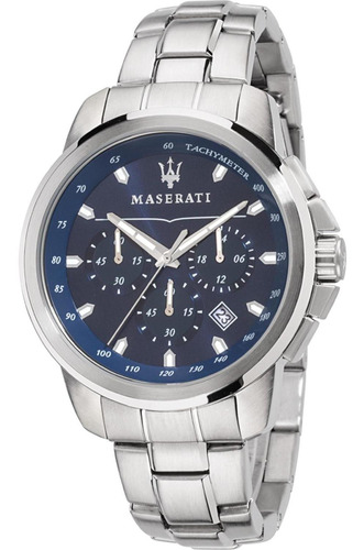Reloj Para Hombre Maserati R8873621002 Successo Color de la correa Gris Color del bisel Gris Color del fondo Azul