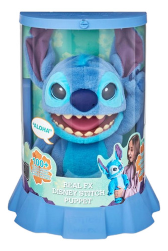 Uau! Coisas: Real Fx Disney Stitch Puppet - Animate Plush Azul