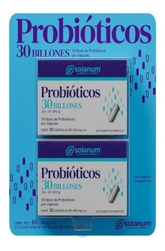 Duo Pack Probióticos Solanum 30 Billones 60 Caps