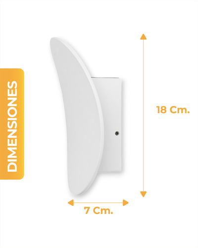 Aplique Pared Led Interior Practiled Metal Esmerilado 220v Estructura Blanco