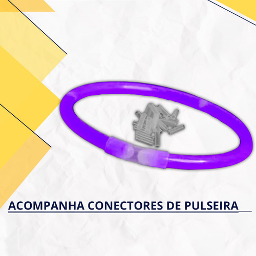 Pulseira Neon Kit 100 Adereços Balada Fluorescente Festa Led