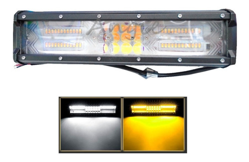 Barra Led 4d Ámbar Blanco Bicolor 180w 12 Pulgadas Cob Cree