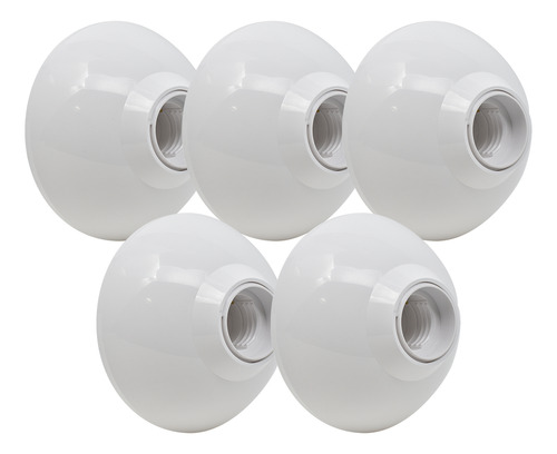 Pack 5 Portalámparas Bticino Para Foco Pbt Blanco Circular Blanco