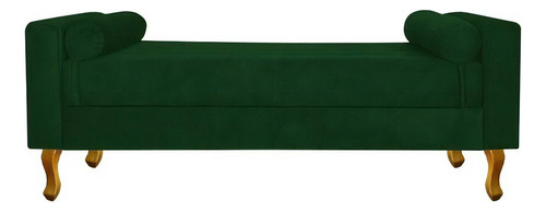 Divã Recamier Sofá Baú Félix 100 Cm Suede Verde Para Sala De Estar Recepção Quarto - Ds Decor