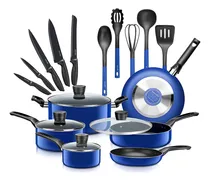 Comprar Juego De Ollas Sartenes Y Utenilios Antiadherente Serenelife