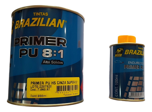 Primer Pu Hs Automotivo 900 Ml. Cinza/branco/preto/vermelho