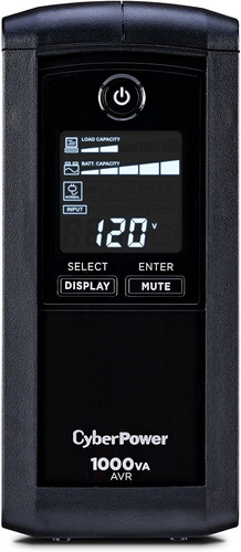 No Break Cyberpower Cp1000avrlcd 1000va 600w Lcd Color Negro