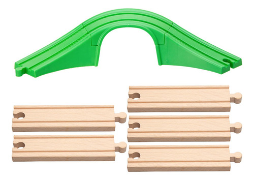 Vías Rectas De Madera, Figura De Puente Ferroviario Verde