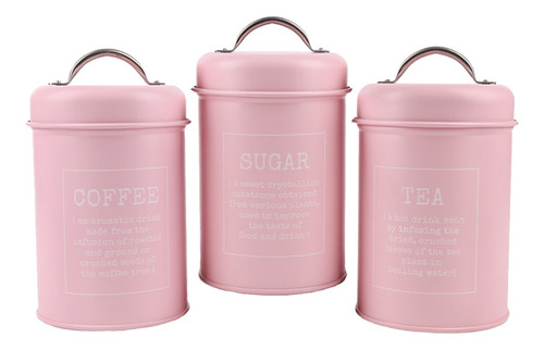 3 Piezas De Botes De Hierro Latas De Cocina, Café, Té,