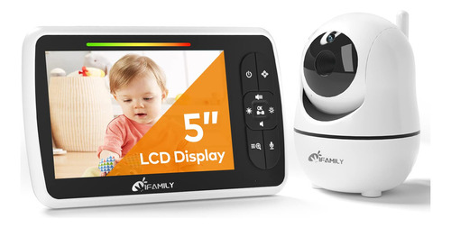 Monitor De Bebé De Video 5 Con Cámara Y Audio Panorámica R