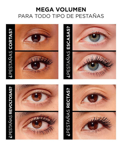 Imagen 5 de 8 de Mascara De Pestañas Mega Volume Air Waterproof L'oréal Paris