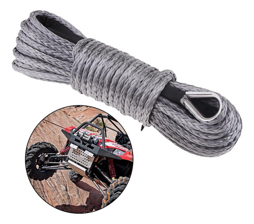 . Cuerda For Cabrestante De Fibra Sintética De 1/4 Gris