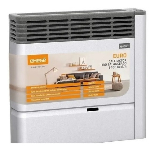Estufa Calefactor Emege 2155 Tiro Balanceado 5400 Kcal/h