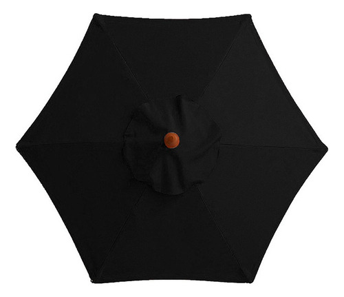 Preto 2.5m 6 Braços Guarda-sol Pano Guarda-chuva Capa Pátio