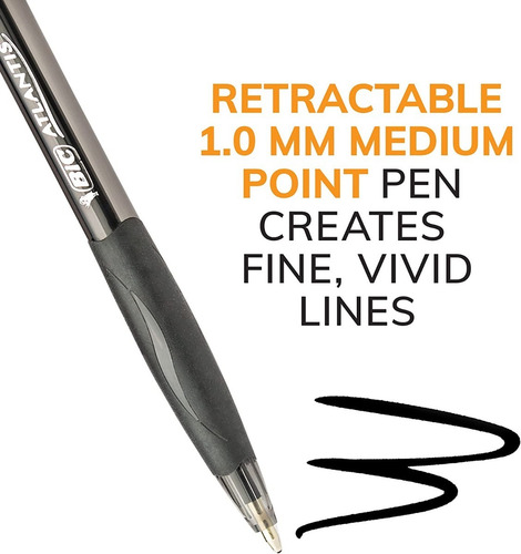 Imagen 2 de 6 de 4 Boligrafos Retractiles Bic Glide Negro Ultra Suave 1.0 Mm