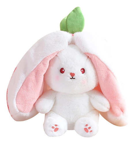 Almohada Reversible De Peluche Con Diseño De Conejito De 35 Color Strawberry-35cm