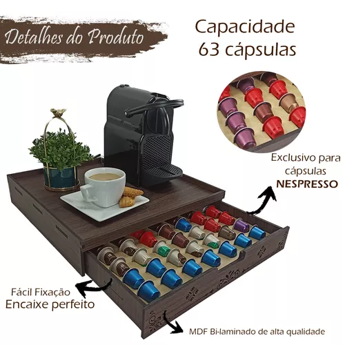 Soporte para cápsulas de café Nespresso con bandeja y cajón Pr63