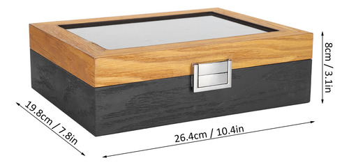Estuche De Almacenamiento De Madera Maciza Con 10 Ranuras Pa