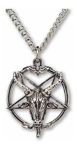 Baphomet Satanico Cabra Cabeza Invertido Pentagrama Plata Ac