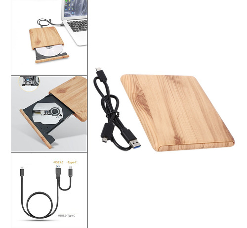 Imagen 2 de 8 de Usb 3.0 Type-c Cd Dvd Dvd Dvd Writer Reader Para Computadora