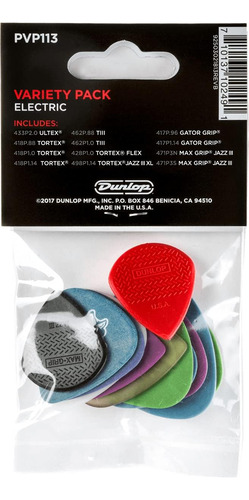 Jim Dunlop Paquete Variado De Púas Para Guitarra Eléctrica,