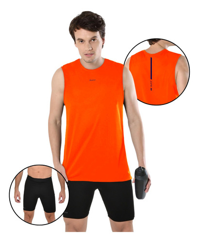 Conjunto Deportivo Hombre Musculosa + Calza Gimnasio Running