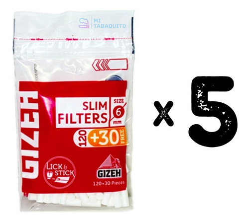 Filtros Gizeh Slim Pegamento X 5 