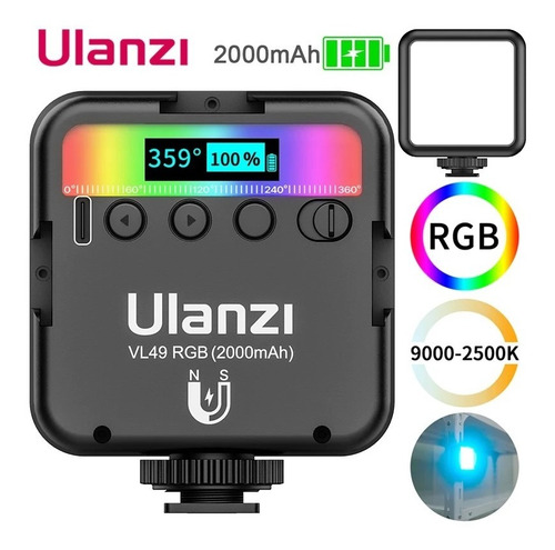 Imagen 10 de 10 de Luz Led Rgb Continua Vijim Vl49 Bateria Zapata Triple Iman