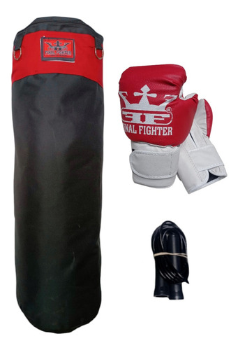 Combo Kit Bolsa De Boxeo Guantes Nene Soga Kick Boxing